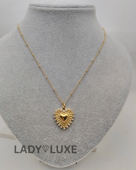 ✨ The Radiant Heart Necklace – 18K Gold Plated ✨