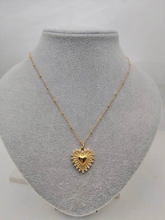 ✨ The Radiant Heart Necklace – 18K Gold Plated ✨